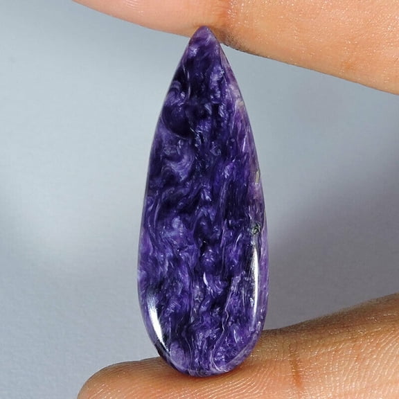 21.50Cts Natural Purple Charoite Pear Cabochon Jewelry Gemstone