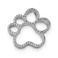 thumbnail image 1 of 21.5mm Sterling Silver Rhodium-plated Cubic Zirconia Paw Print Slide, 1 of 3