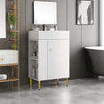 thumbnail image 1 of 21.6" Bathroom Vanity, Combo Cabinet, Single Ceramic Vessel Sink, Left Side Storage, Large, 1 of 7