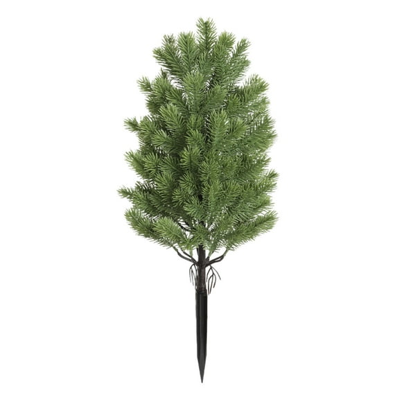 21.6 Inch Artificial Cedar Christmas Tree Outdoor Decor, Evergreen with Ground Spike, Christmas Urn Filler for Porch Yard Garden Pathway Decorations