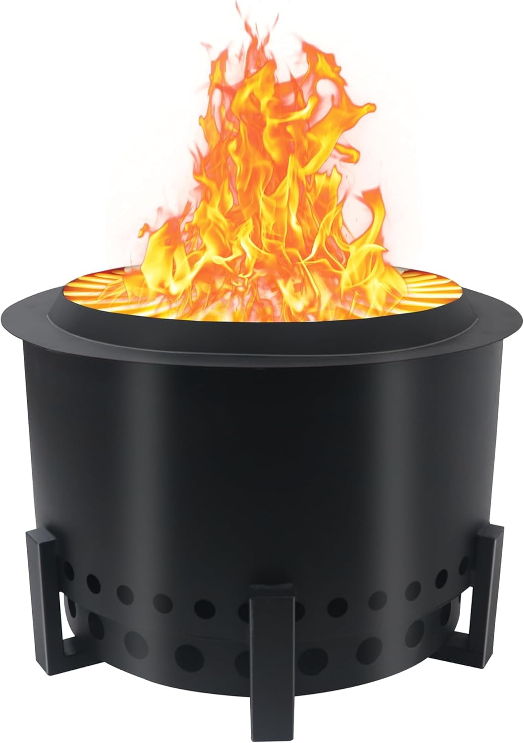 21.6" Smokeless Fire Pit,Heavy-Duty Outdoor FirePit Smokeless - Wood Burning Fire Pits w/Innovative Airflow,Smokeless Fire Pits for Outside Camping