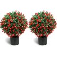 21.6” Tall Artificial Lavender Topiary Ball Tree Set of 2 Pack Potted