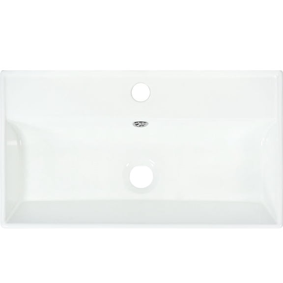 21.6" White Ceramic Washbowl - Scratch & Stain Resistant - Bathroom Refresh - Durable and Non - polluting