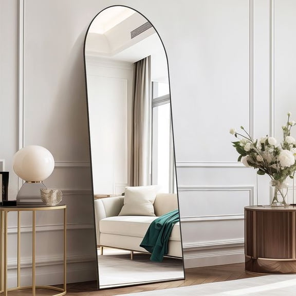21*64 Inch Full Length Floor Mirror, Upgraded Explosion-Proof Nano Glass Full Body Mirror, Thin Wire-Drawing Aluminum Alloy Framed Standing & Wall Mounted Dressing Mirror for Bedroom Entrywa