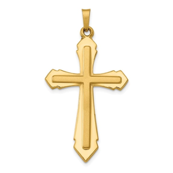 21.64mm 14k Polished and Satin Passion Cross Pendant - 1.1 Grams