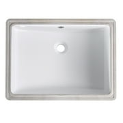 21.65 * 15.75 * 7.87inch Bathroom Vessel Sinks, Undermount Bathroom Sink, Ceramic Lavatory Vanity Vessel Sink with Overflow, Rectangle Sink, Undercounter Basin, White
