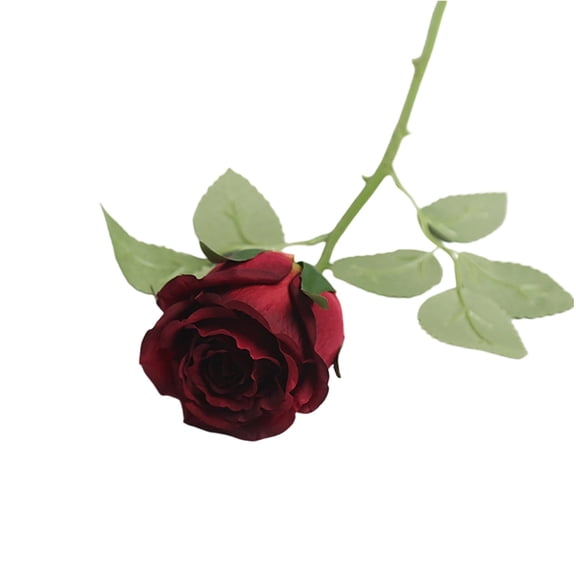 21.65 Inch Single Artificial Rose, Real Touch Flowers, High Simulation, Wedding Anniversary Romantic Gift, for Elegant Home Decor, Classic Red