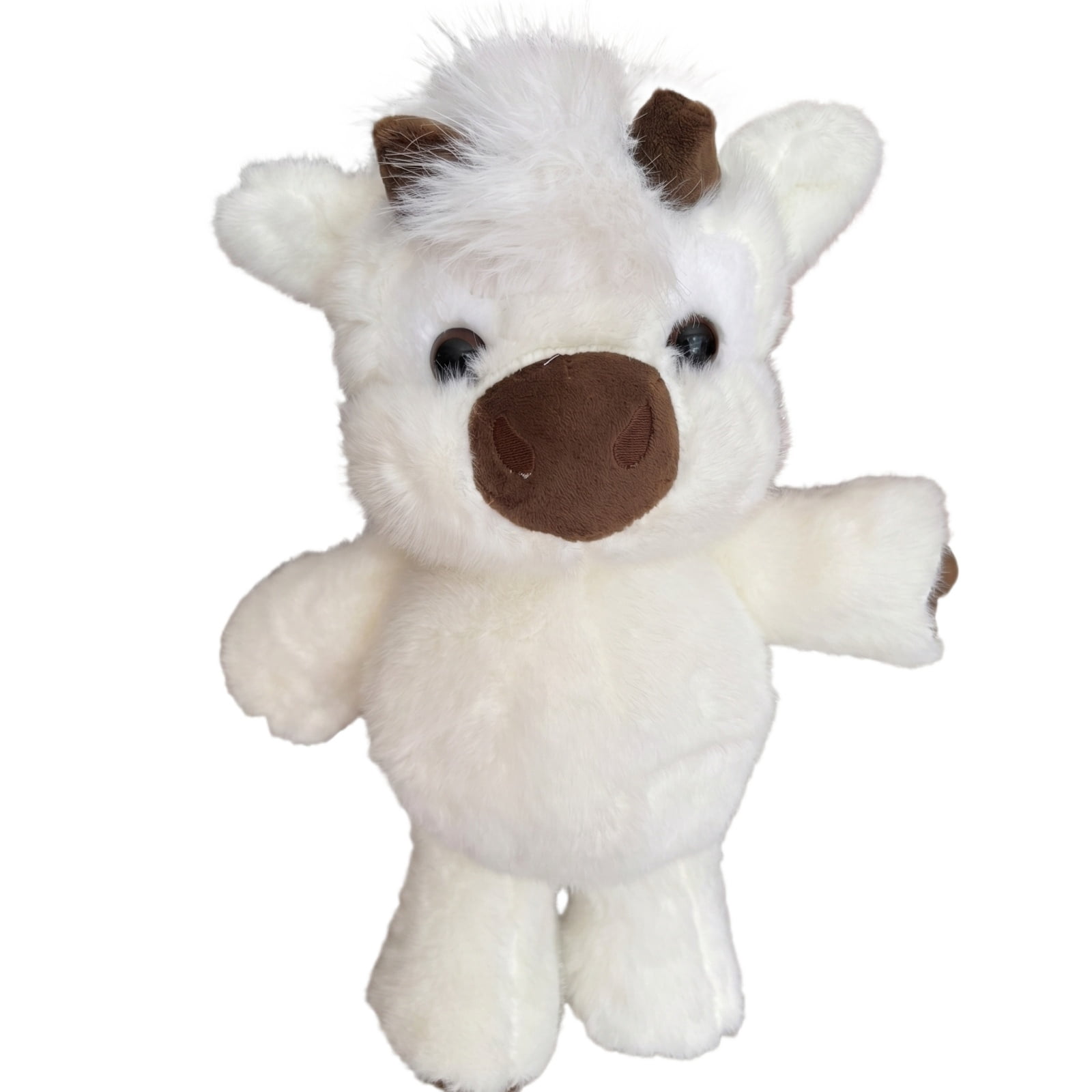21.65 Inch White Highland Cow Stuffed Animal, Realistic Weighted Highland Cow Plush, Soft Comfort Toy for Stress Relief Emotional Soothing Home Decor