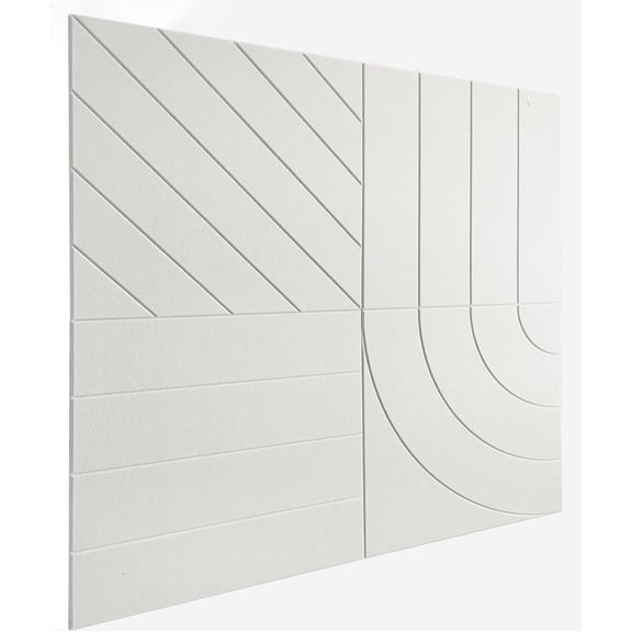 21.65" Large Square Acoustic Panels 4-Pack - Sound Absorbing Wall Panels, Noise Reducing Soundproof Decorative Felt Tiles for Office, Studio, Living Room - White