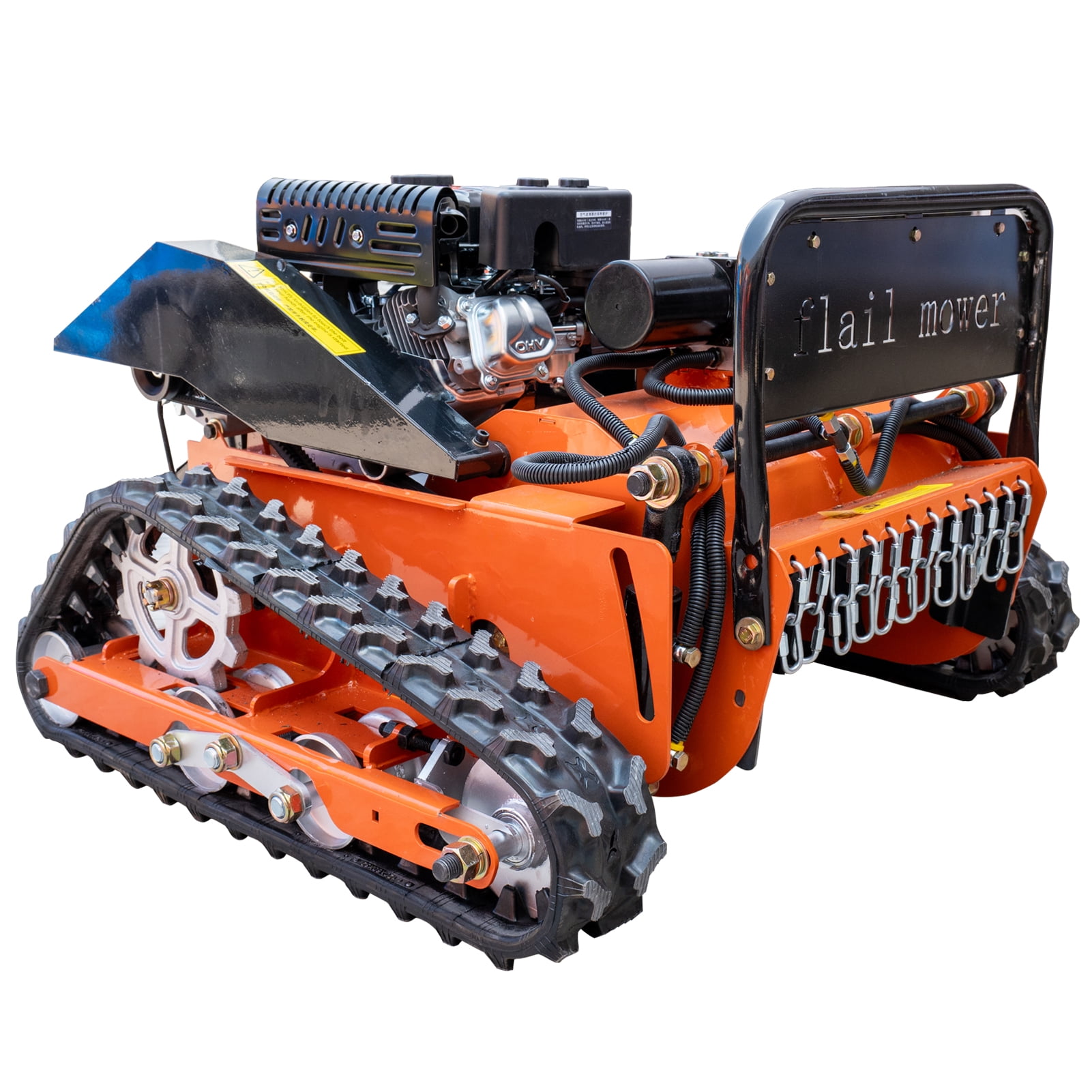 21.65in Gas Flail Mower Remote Controlled Lawn Mower Bush Cutter 212CC Electric Start Engine