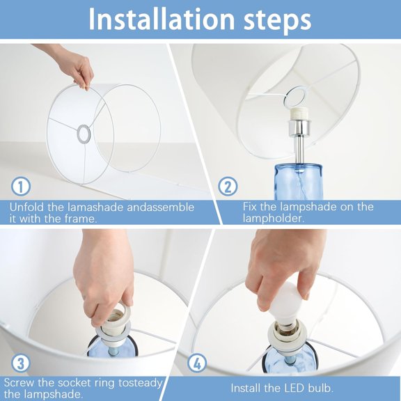 21.7" Modern Glass Table Lamps Set of 2 for Bedroom, Ocean Wavy Style Base with 3 Color Temperatures Bedside Lamps for Coastal Living Room Night Stands End Tables Farmhouse$$Tools & Hardware Other