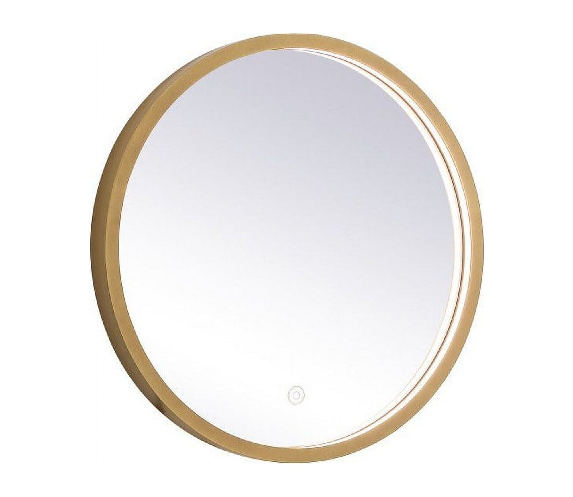 Pier Brass Rectangular LED Hardwired Mirror with Dimmable Light