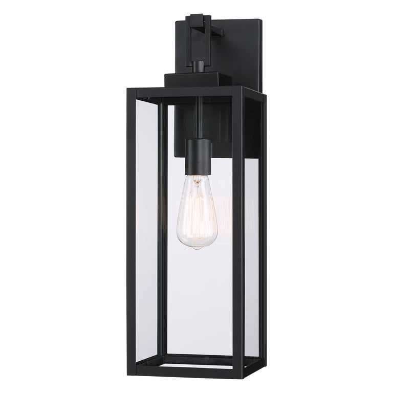 7 PANDAS Outdoor Wall Light - IP44 Waterproof, Matte Black With Glass Shades, E12 Sockets