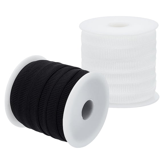 21.8 Yards Lingerie Elastic Ribbon Edge 3/8 Inch Non-Slip Elastic Lingerie Cord Black White Bra Strap Elastic Band Underwear Lingerie Sewing