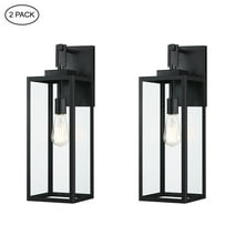21.8 inch Outdoor Wall Light Matte Black with Clear Glass Shade （2-pack ）