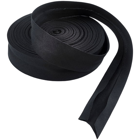 21.87 Yards 0.98 Inch Black Bias Binding Tape Webbing Fabric Ribbon Double Fold Polycotton Versatile Hemming Quilting Tapes