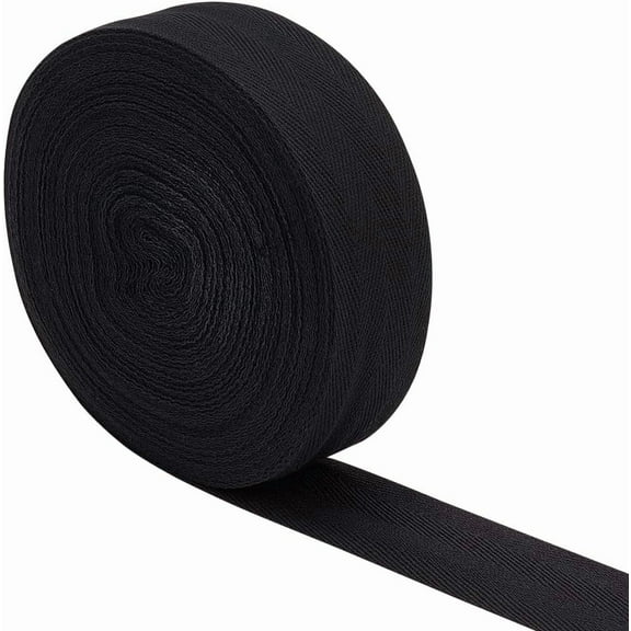 21.87 Yards Cotton Herringbone Twill Tape Trim 1-5/8 inch Wide Black Twill Tape Ribbon Herringbone Ribbon Use for Sewing Craft Webbing Tape Binding Tape for DIY Garment Accessories DIY