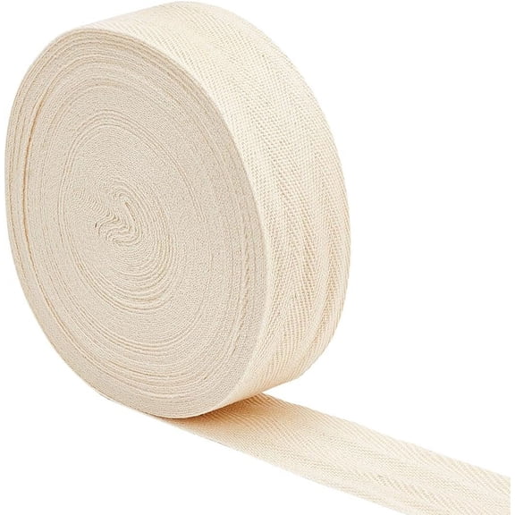21.87 Yards Cotton Herringbone Twill Tape Trim 1-5/8 inch Wide Cornsilk Twill Tape Ribbon Herringbone Ribbon Use forSewing Craft Webbing Tape Binding Tape
