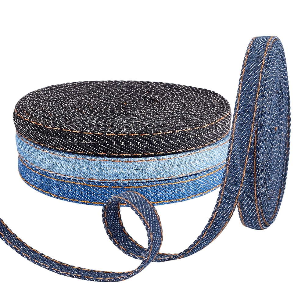 Ruby Ribbon Denim 21.88 Yards Denim Ribbon 4 Colors 11mm Stitch Ribbon Cloth Fabric ...