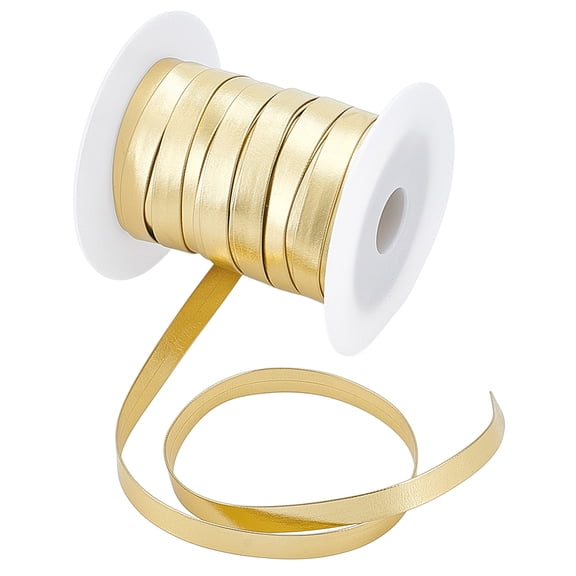 21.8Yards Imitation Leather Strap 0.39inch Flat Metallic Straps Glossy Leather Lace Trim