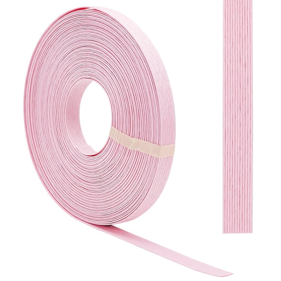21.8Yards Light Pink Paper Rattan Weaving Cane Ribbon 0.6inch 12-Ply Paper Rattan Weave Basket Weaving Supplies Paper Woven Twine for DIY