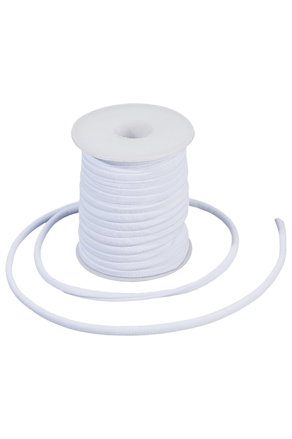 21.9 Yard(20m) White Knit Thread Soft Nylon Cord T-Shirt Yarn Flat 3mm Thick Stretch Beading Thread Fabric Swimsuit String DIY