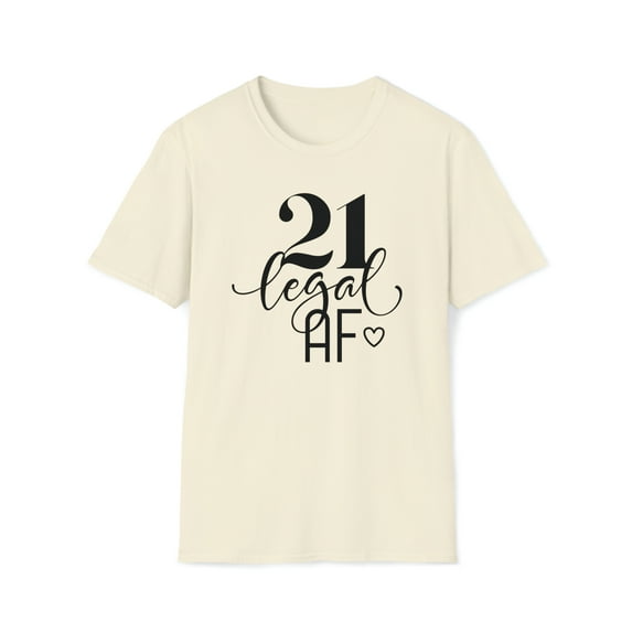 21 And Legal, Gildan Unisex Softstyle T-Shirt, Birthday Graphic Tee, S-3XL