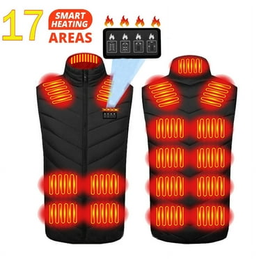 21 Areas Heated Vest Men Women Usb Heated Jacket Heating Vest Thermal Clothing Hunting Vest Winter Heating Jacket M-6XL (17-4- Black Vest,XL)
