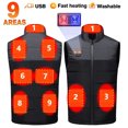 21 Areas Self Heating Vest Four Switch Control Men Heating Jacket USB