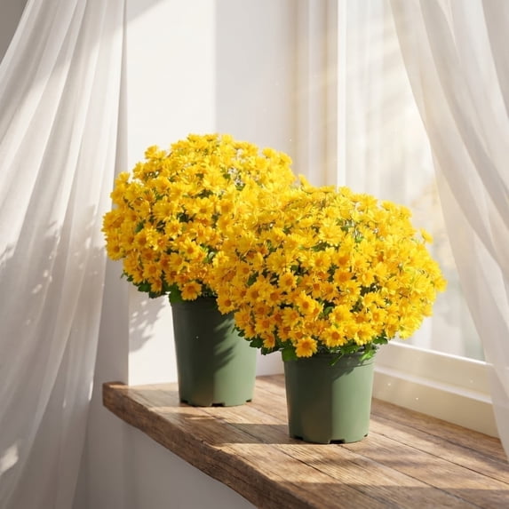 21 Artificial Chrysanthemums 10 Pieces Bouquet Fake Chrysanthemum Flowers Silk Floral Arrangement Faux Flowers Indoor Outdoor Home Garden Wedding Memorial Cemetery Decor Bulk Pack