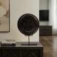 thumbnail image 1 of Boho Decorative Sculpture - Handcrafted Wood & Metal Art Piece - Modern Tribal-Inspired Accent for Living Room, Office, or Shelf - Unique Home Decor Statement - 21" Brown, 1 of 11