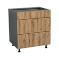 thumbnail image 1 of 21" Base Cabinet-Double Door-Three Drawer-with Natural Teak door, 1 of 4