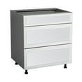 thumbnail image 1 of 21" Base Cabinet-Double Door-Three Drawer-with Shaker White Matte door, 1 of 5