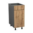 thumbnail image 1 of 21" Base Cabinet Single Door Single Drawer with Natural Teak door, 1 of 5