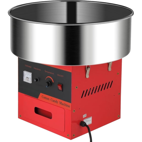 21" Candy Machine Commercial, Electric Candy Maker Candy Floss Maker w/Stainless Steel Bowl, Sugar Scoop and Large Storage Drawer for Party Carnival