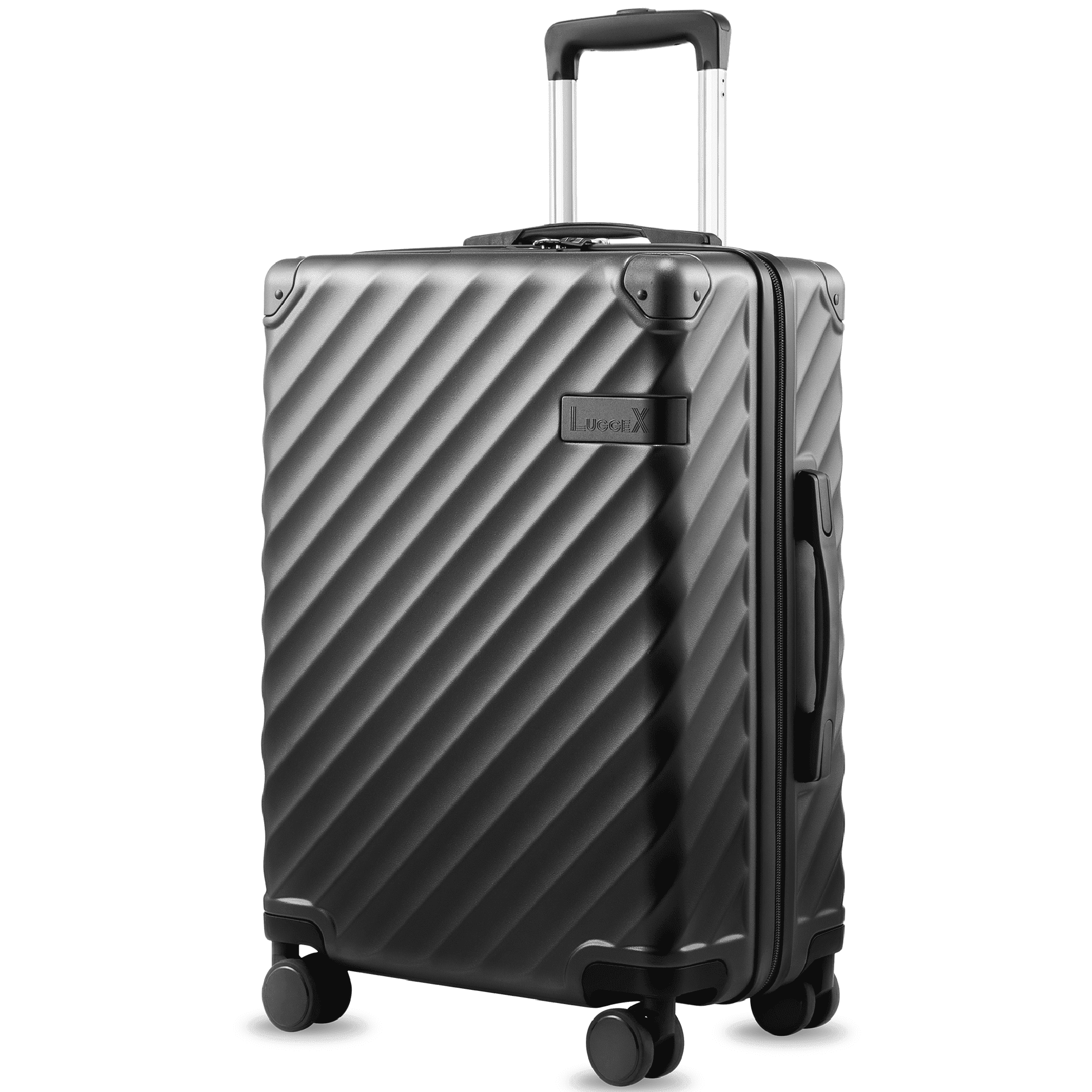 21" Carry On Expandable Hardside Spinner Suitcase with TSA Lock,Charcoal Metallic