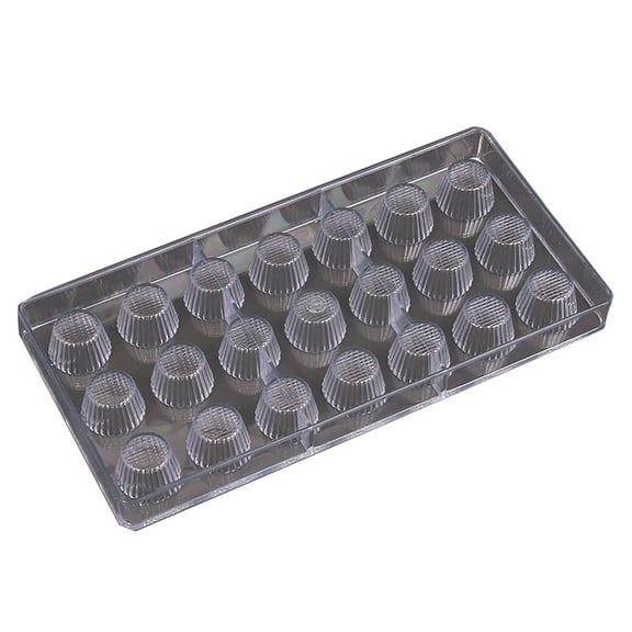 21-Cavity Chocolate Mold for Striped Barrel Shapes - Reusable DIY Baking Tool for Cupcakes and Candy Making - Clear