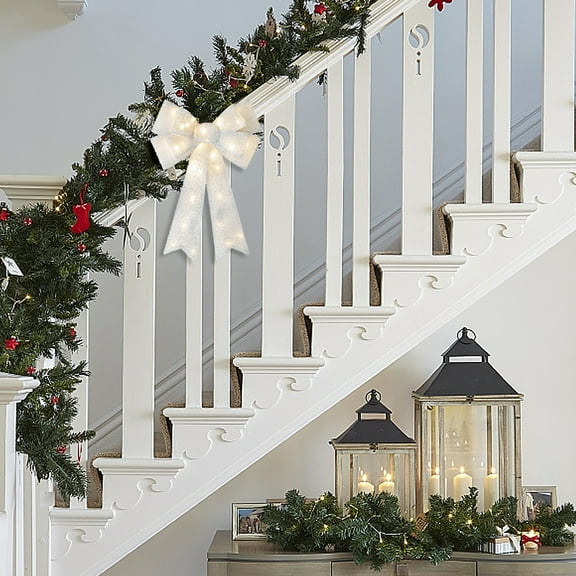 21" Christmas Bows with LED Lights, Christmas Tree Decoration Wreath Bow Light, Large Red Christmas Wreath Bows, Xmas Decoration for Front Door Home Party Xmas Tree Holiday Decor