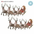 thumbnail image 1 of 21" Christmas Window Cling Decal. Large Santa Sleigh and Reindeers Christmas Window Glass Decoration. Reusable Non-Adhesive Holiday Home Window and Door Decor. Made in America., 1 of 6