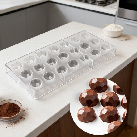21 Compartment Semi Circular Prisms Football Shape Chocolate Mold, Transparent Plastic Baking Tool for DIY Candy, Football Shaped Molds for Sports Party, Super Bowl and Kids Birthday