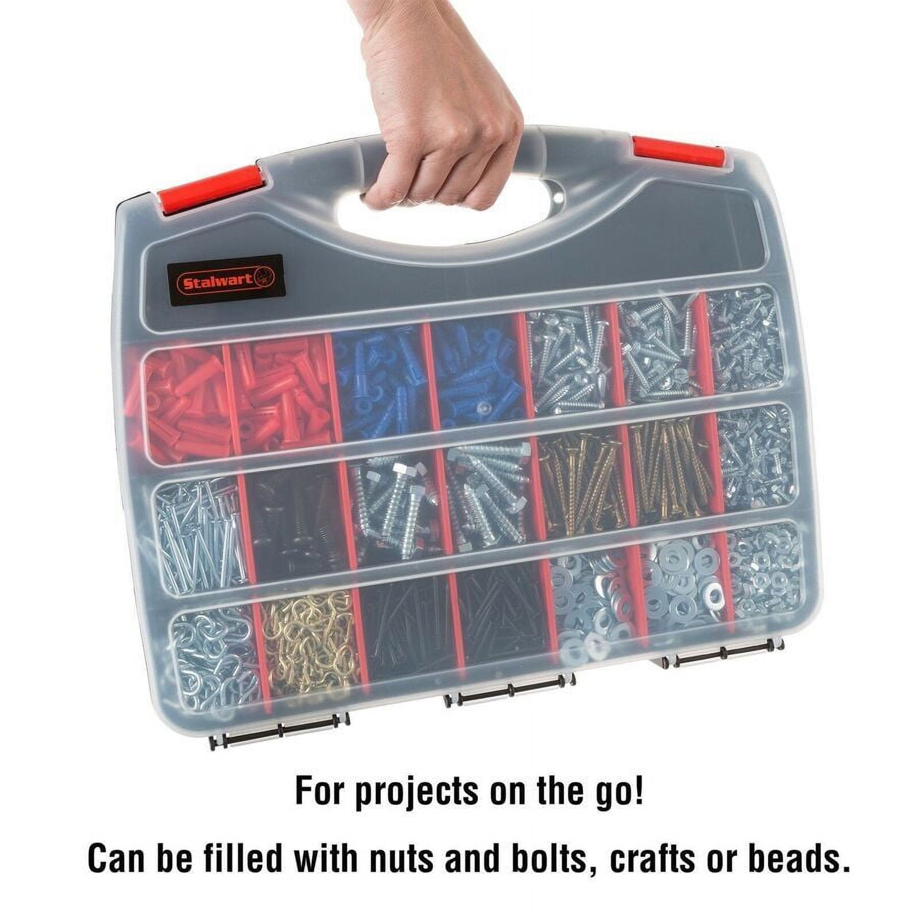 6x Nail And Screw Storage Bins Hardware Tool Case With 4 Connect