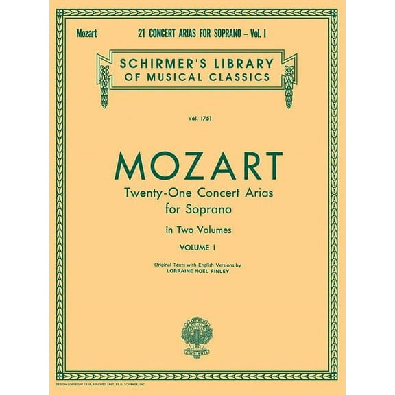 21 Concert Arias for Soprano - Volume I: Schirmer Library of Classics Volume 1751 Voice and Piano, (Paperback)