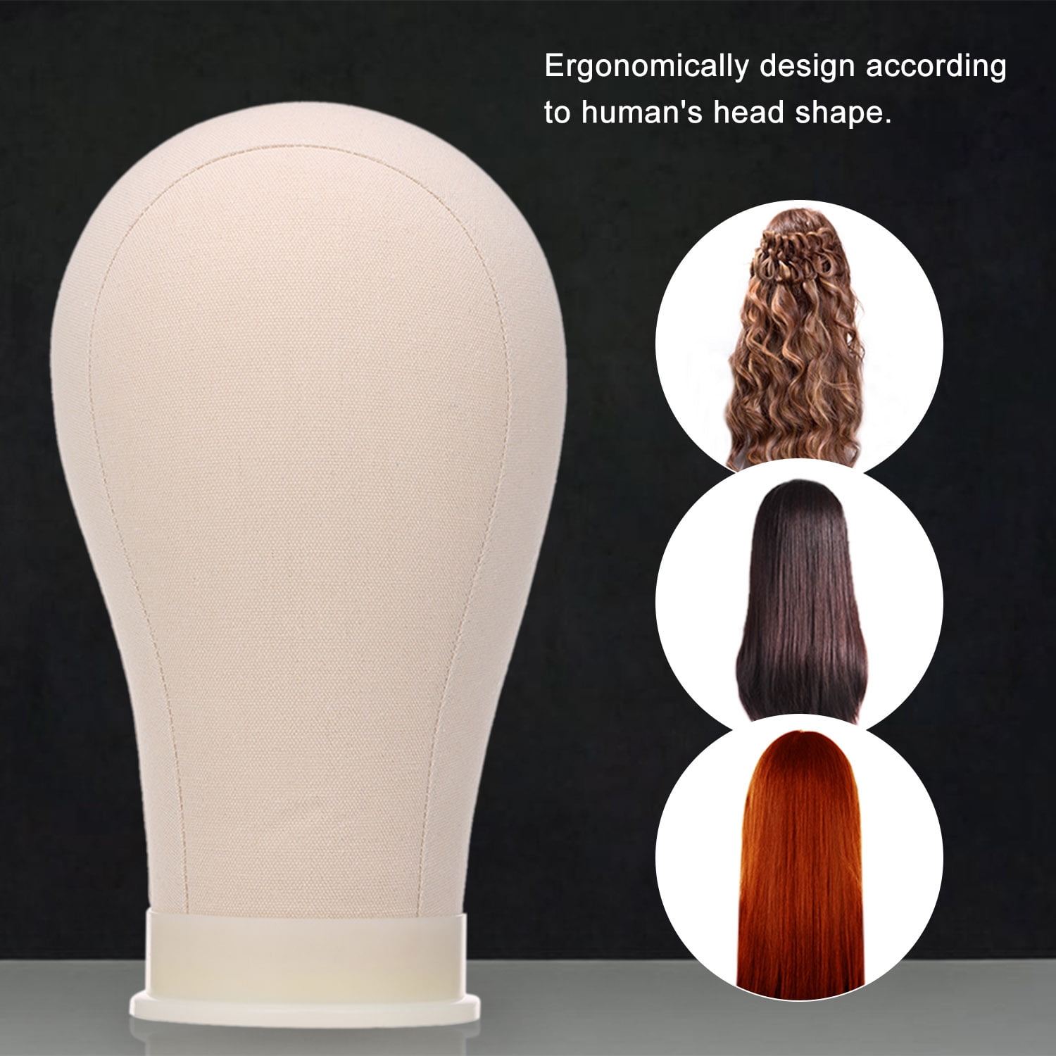 Cork Canvas Block Wig Making Mannequin Head Display Mini Tripod