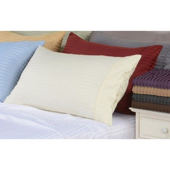 21 Deep Pocket- 5 SIZES-600TC Striped Egyptian Cotton Bed Sheet Sets -ivory