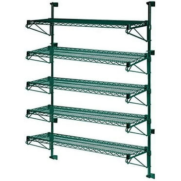 21" Deep x 36" Wide x 63" High Adjustable 5 Tier Freezer Wall Mount Shelving Kit