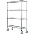 thumbnail image 1 of 21" Deep x 36" Wide x 69" High 4 Tier Chrome Wire Shelf Truck with 1200 lb Capacity, 1 of 5
