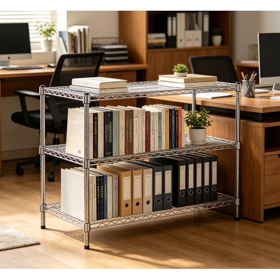 21" Deep x 42" Wide x 27" Height Wire Shelving Kit, 3-Tier Commercial Storage Rack Unit