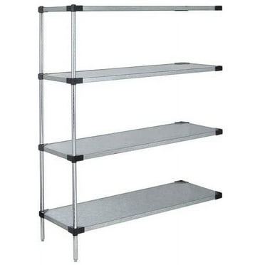 21" Deep x 48" Wide x 80" High 4 Tier Solid Galvanized Steel Add-On Shelving Unit