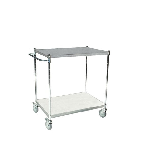 21" Deep x 54" Wide x 39" High 2 Tier Stainless Steel Solid Shelf Cart