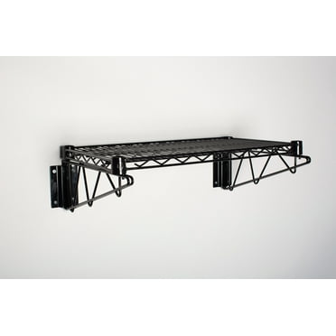 21" Deep x 54" Wide x 7" High Fixed Black Wall Mount Shelving Kit